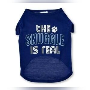 Vibrant Life the Snuggle Is Real Cat Or Dog T-Shirt Blue Size Small